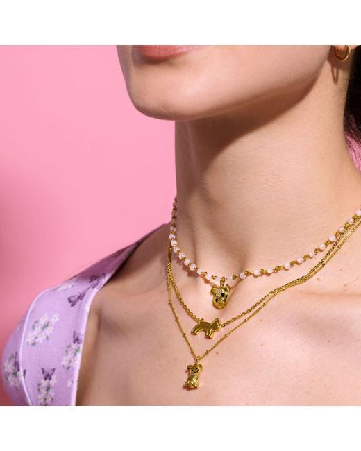 Cloud Haven Metallic Dainty Logo Pendant Necklace