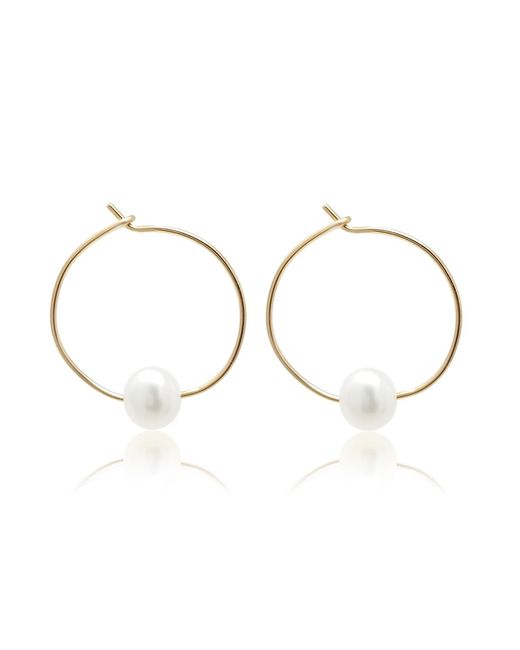 Kiri & Belle Metallic Mia Small Pearl Filled Wire Hoop Earrings