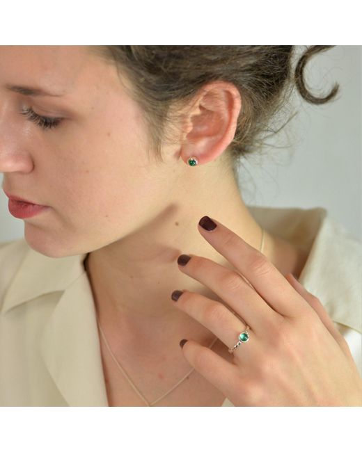 The Jewellery Store London Green May Birthstone Earring Studs – Emerald Gemstone