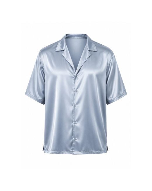 Hustle Blue Pearl Satin-Shirt for men