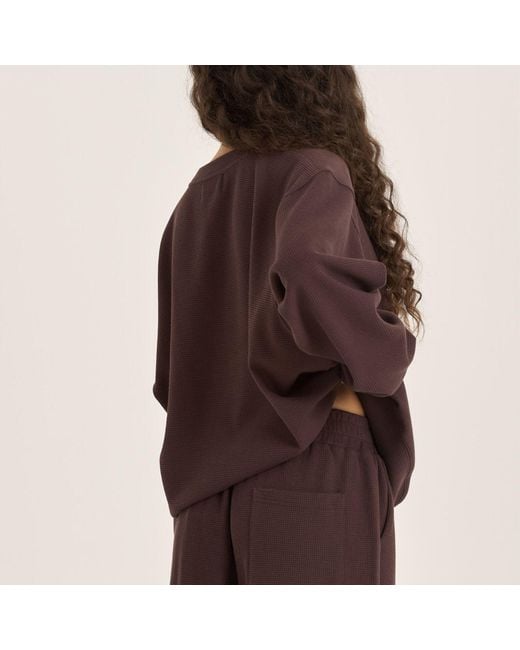 Loom Archives Brown Loom Waffle Sweatshirt