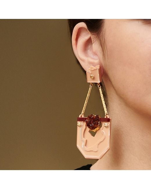 Gissa Bicalho Multicolor Handmade Acrylic Earring Relief Pendant
