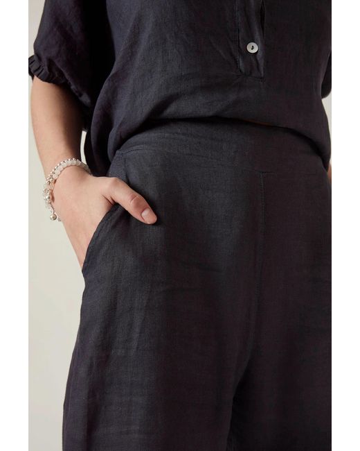 James Lakeland Blue Relaxed Linen Trousers