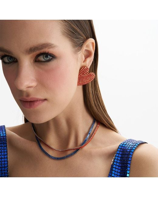 Maison De Gala Red Love Crystal Heart Earring