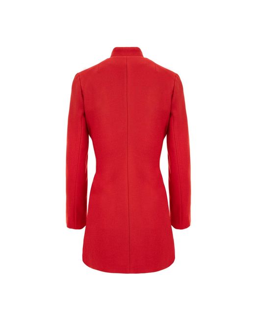 AVENUE No.29 Red Asymmetric Double Breasted Wool Blazer