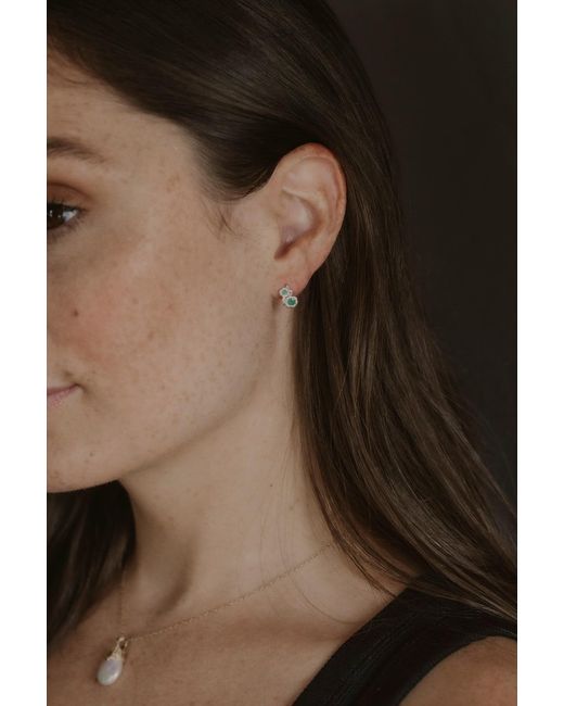 Claire Hill Designs Green Chalcedony Twisted Branch Huggies