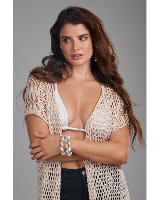 Saachi Natural Moondial Crochet Kimono
