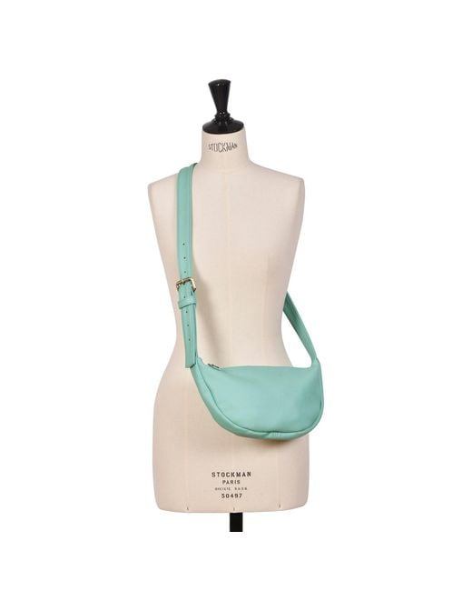 Owen Barry Green Leather Shoulder Bag Aqua Dominic