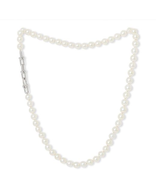 Pearls of the Orient Online Metallic Gratia Cultured Freshwater Pearl Necklace With Chunky Chain Feature