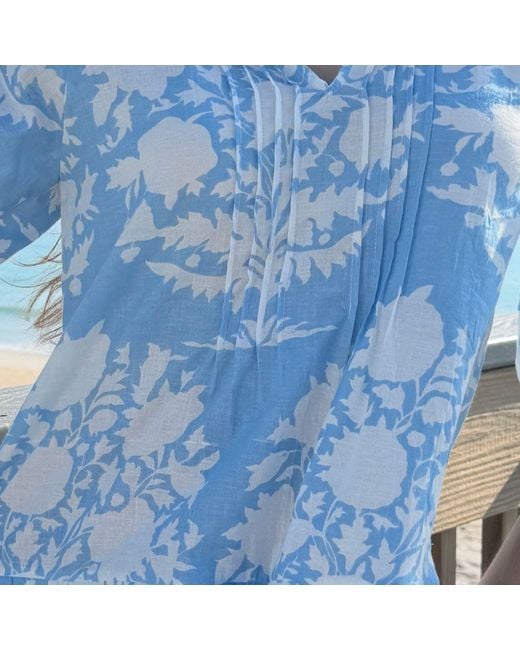 Pick Happy Chloe Mini Dress With Pintuck Tree Babyblue