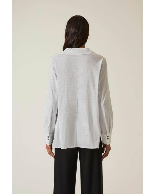 James Lakeland White Embellished Cotton Shirt