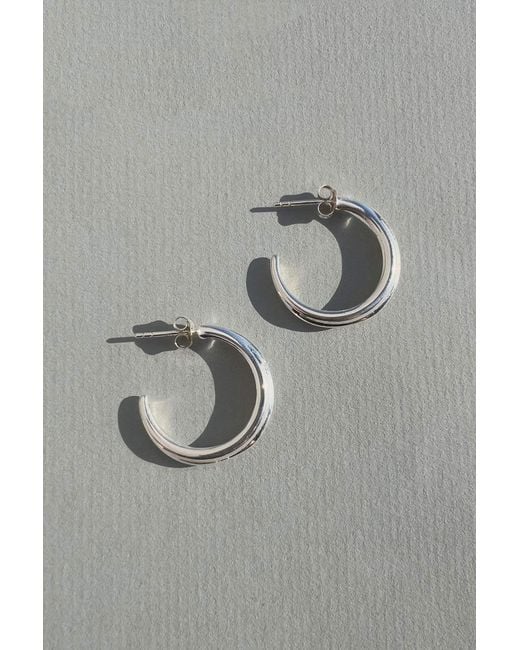 Astor & Orion Metallic Crescent Hoops Medium