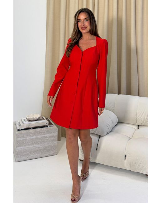 Girl In Mind Petra Tailored Button Up Mini Dress