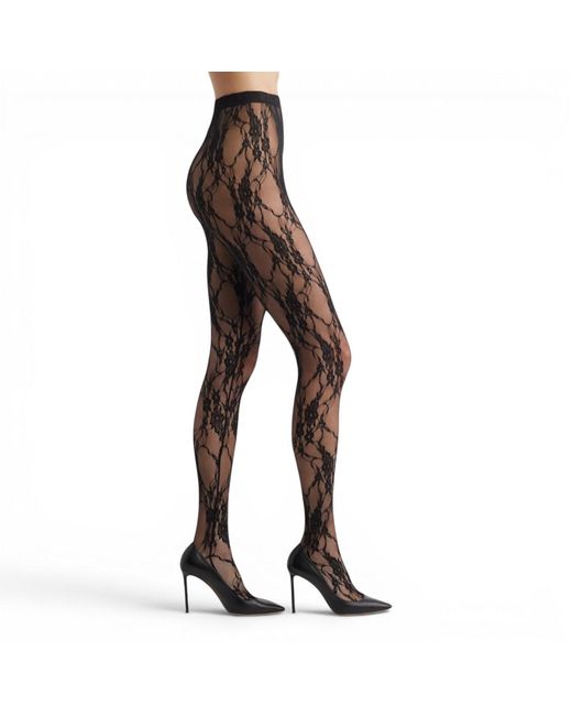 HIGH HEEL JUNGLE by KATHRYN EISMAN Black Femme Lace Premium Tights