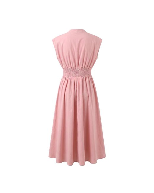 Modenaire Pink Zip Front Midi Dress Refined Silhouette
