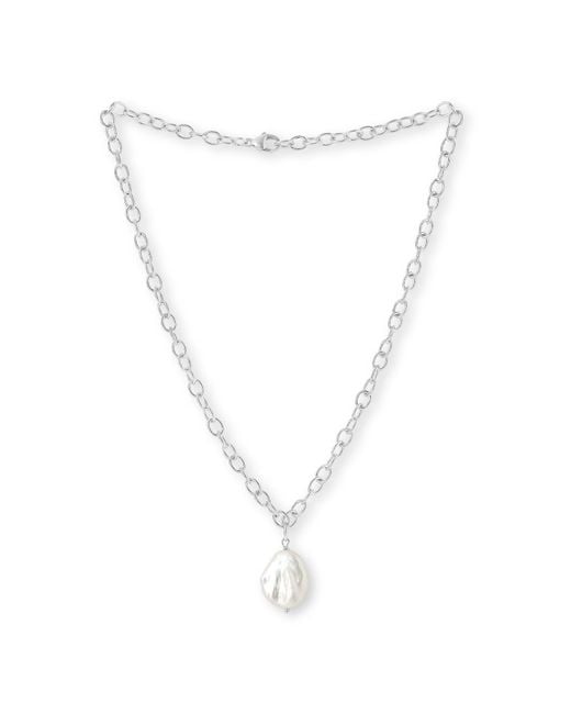 Pearls of the Orient Online Metallic Decus Keishi Pearl Drop Necklace On Oval Link Chain