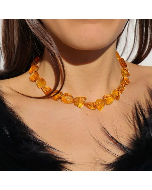 Mineralgems•Studio Metallic Madeira Citrine Quartz Necklace