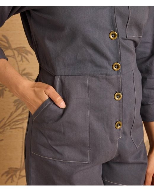 Known Supply Gray Long Sleeve Button Up Romper