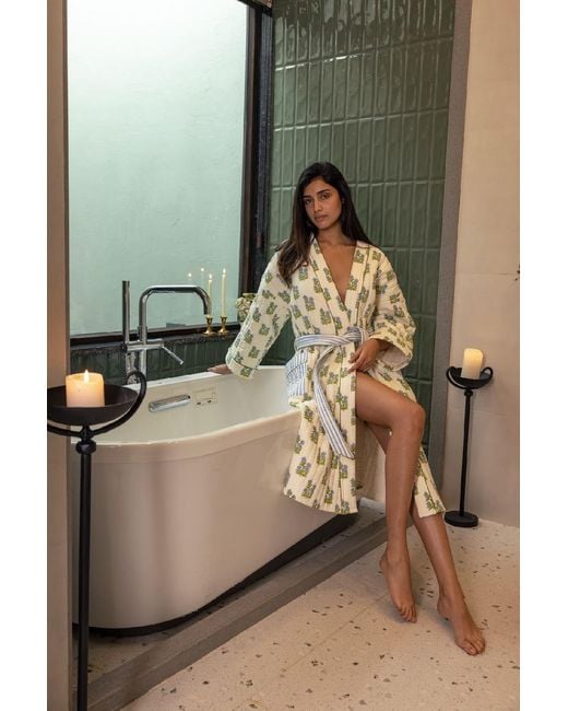 Mooch Cotswolds Metallic Quilted Luxury Cotton Dressing Gown Robe