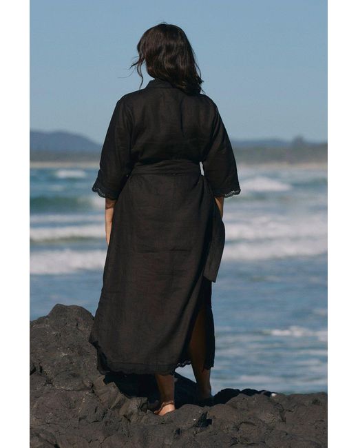 Adrift Clothing Black Tia Linen Tunic Dress
