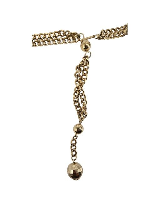 Madison Maison Metallic Vintage Goldtone Double Chain Station Belt