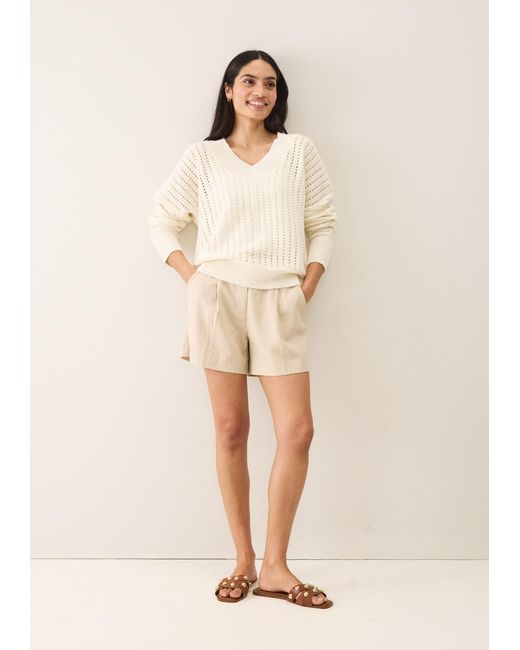 Loop Cashmere White Pointelle Sweater