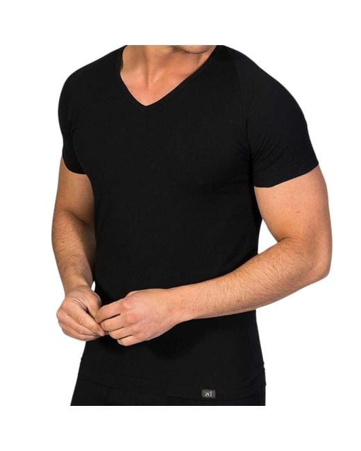 Zd - Zero Defects Black Ranglan V-Neck T-Shirt for men