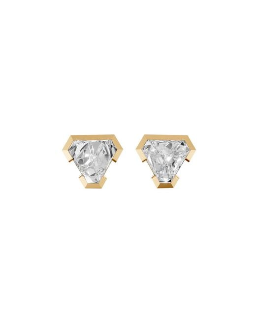 Aya Fine Jewelry White 2.65 Cwt Trillion Cut Lab Diamond Stud Earrings