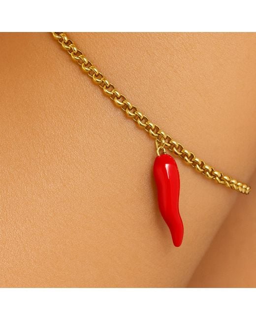 Unaloe Metallic Plated Bracelet With Horn Pendant