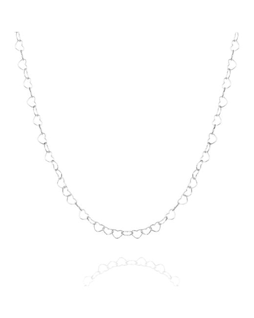 Spero London Metallic Love Heart Sterling Chain Necklace