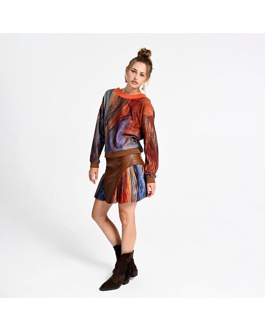 Lalipop Design Blue Sweatshirt With Print And V-Back Detail