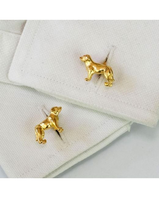 Simon Kemp Jewellers Yellow Golden Labrador Cufflinks for men