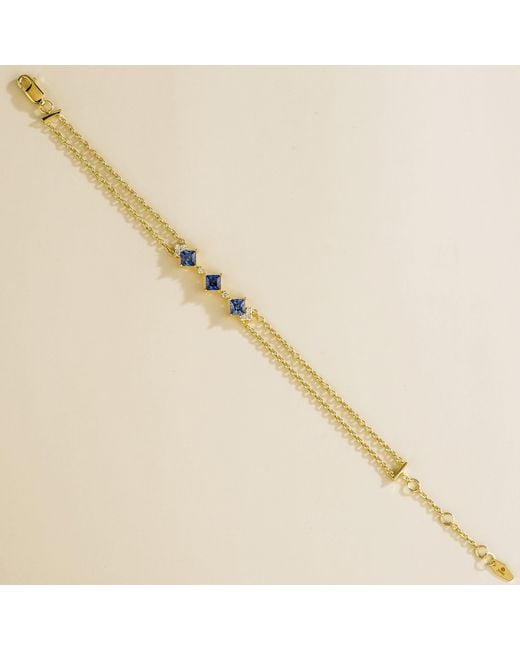 Juvetti Metallic Forma Bracelet Set With Sapphire & Diamond