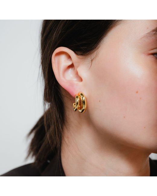 Nazzar Metallic Double Hoop Earrings
