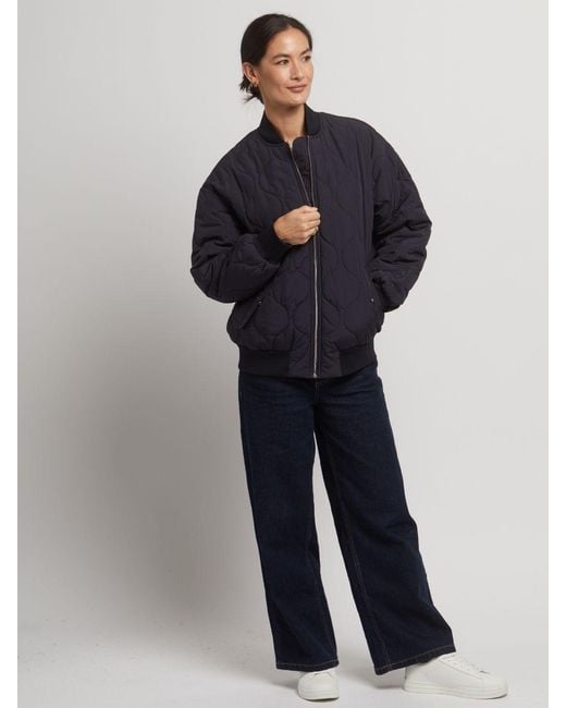 Guards London Blue Grace Quilted Bomber Jacket