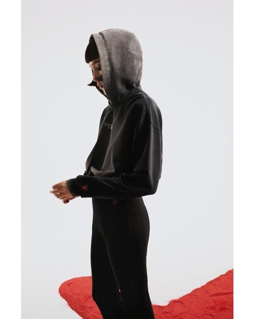 Pcfg Black Acid Washed Flare Sweatpant