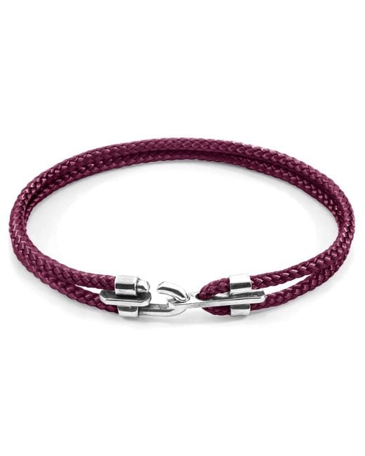 Anchor and Crew Purple Aubergine Canterbury & Rope Bracelet for men