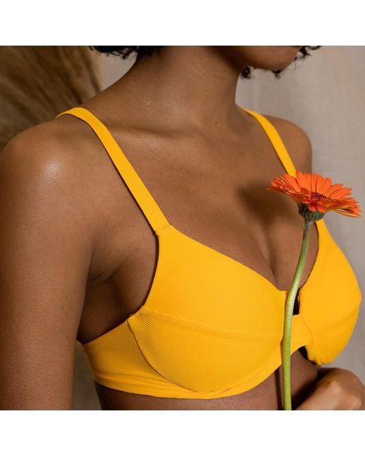 Aulala Paris Yellow Miss Bright Crossing High Waist Bikini Set