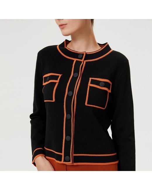 Smart and Joy Black Short Jacket With Contrasting Braids