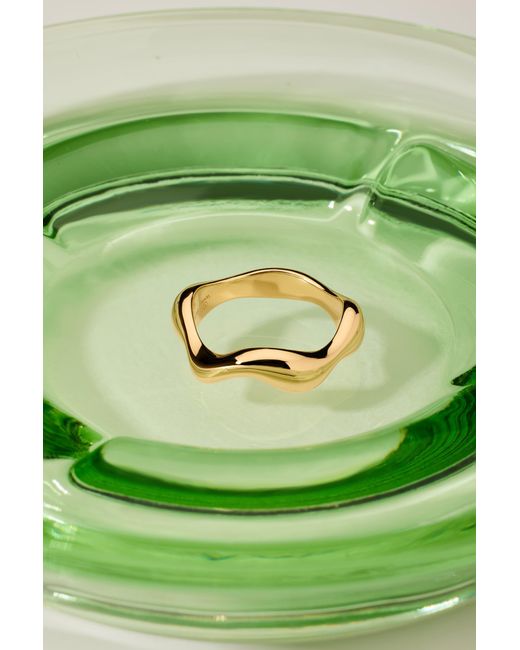 Vanhi Metallic Vica Fluid Wave Chunky Band Ring