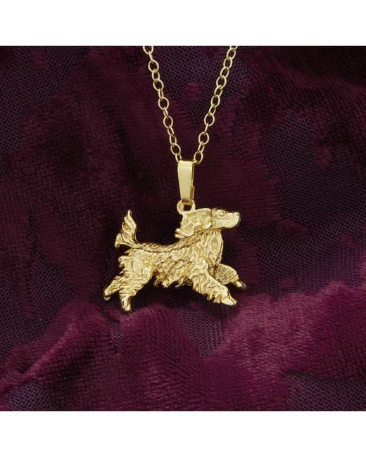 Simon Kemp Jewellers Metallic Sterling Silver 18K Gold Spaniel Pendant