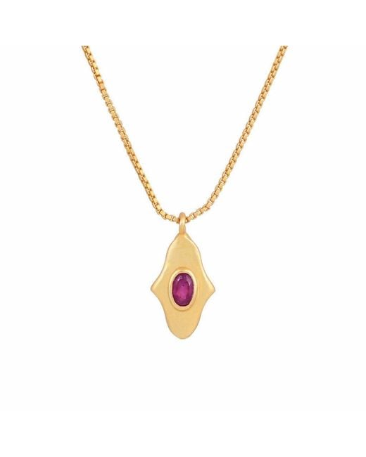 Opium Jewels Metallic Birthstone Hamsa Necklace