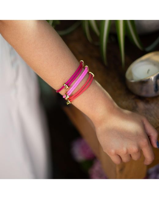 Ebru Jewelry Pink Fuchsia Glow Adjustable Rope Bracelet