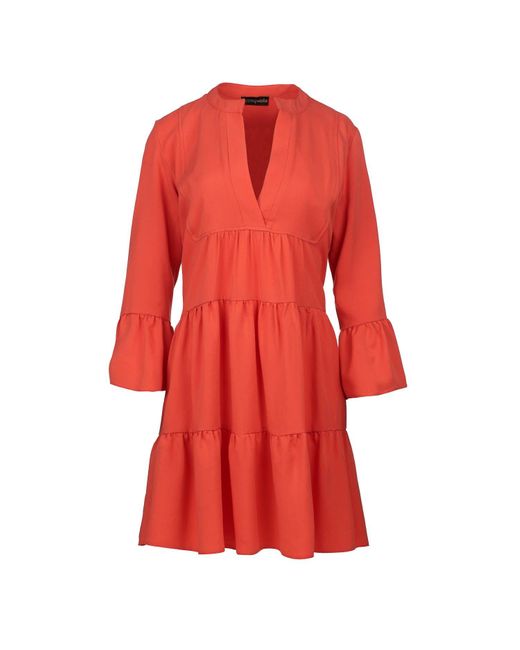 Conquista Red Loose A Line Dress