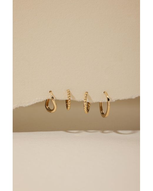 Vanhi Metallic 14K Recycled Solid Beaded Clicker Earring