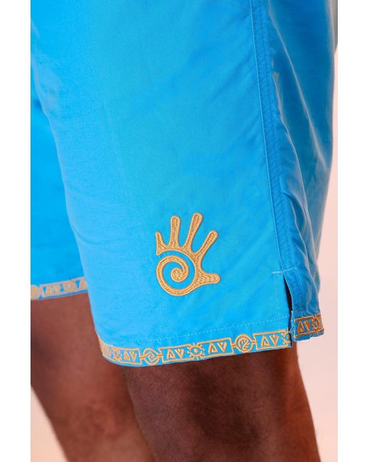 Raw Potential Blue Cheveyo Swim Shorts for men