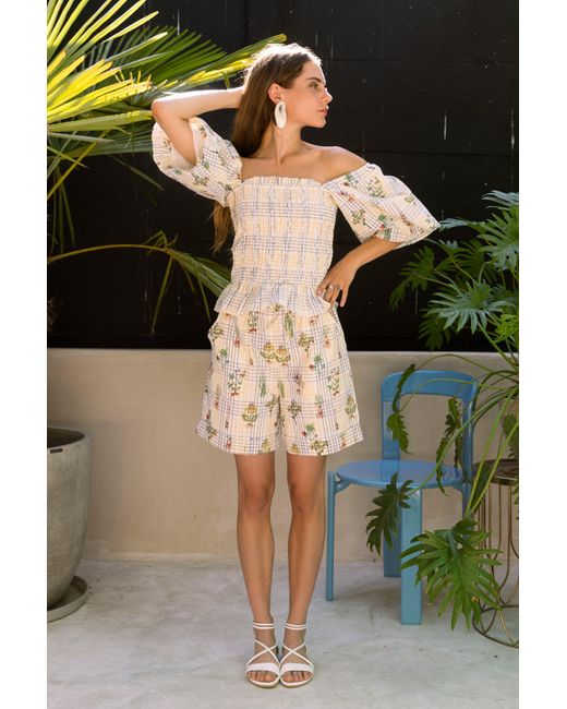 Em & Shi Natural Healing Herbs Smocking Top