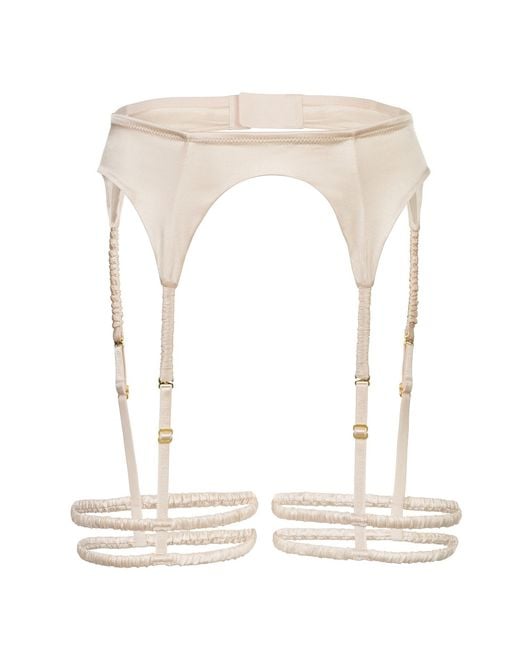 Black Heart Lingerie White Silk Garter Belt