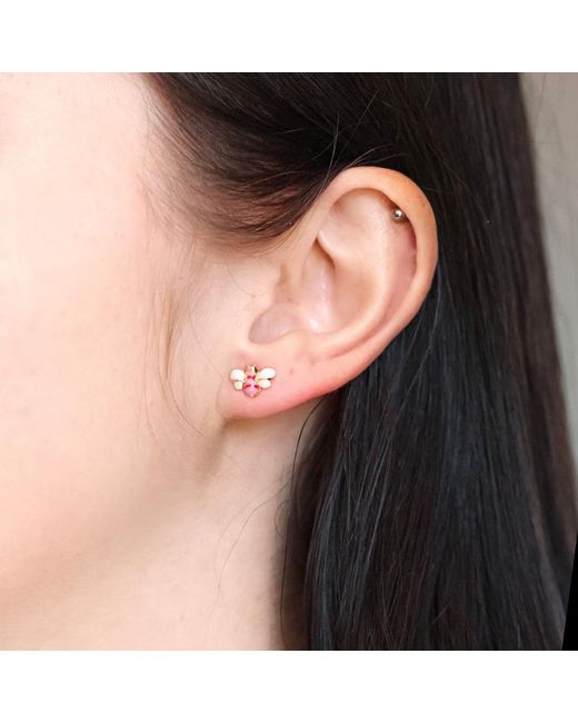 Cloud Haven Metallic Bumblebee Stud Earrings