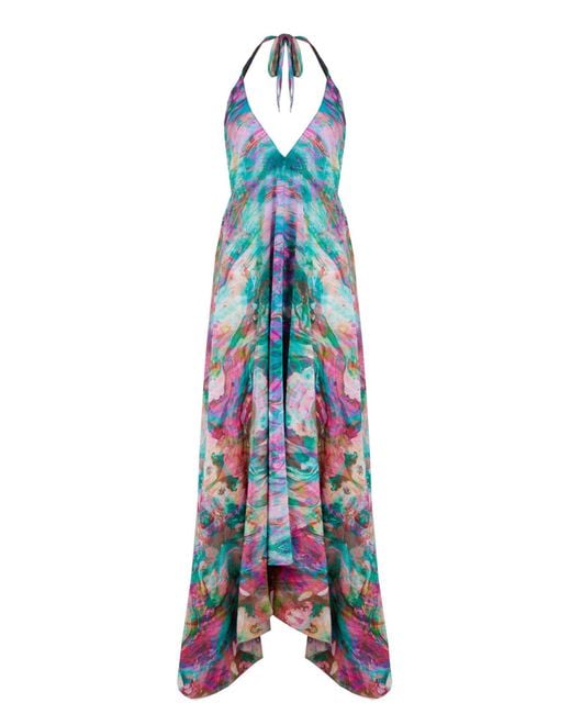 Sophia Alexia Blue Liquid Silk Ibiza Dress